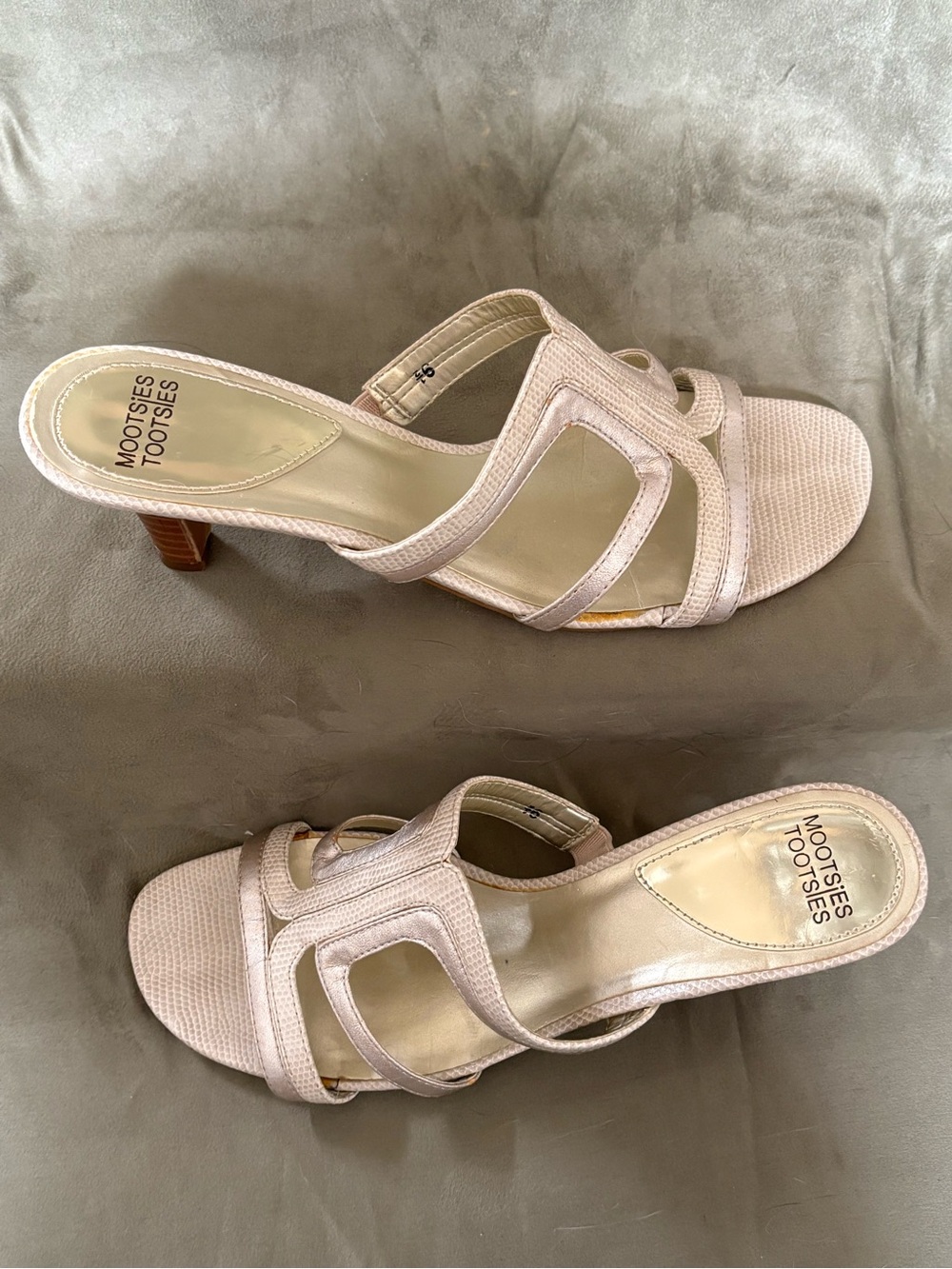 Mootsies Tootsies Vintage Y2K Retro Metallic Strappy Sandals Kitten Heels SZ 9.5 - Picture 14 of 16
